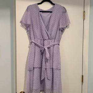 SHEIN 2XL Flutter Sleeve Never Worn Purple Dress
